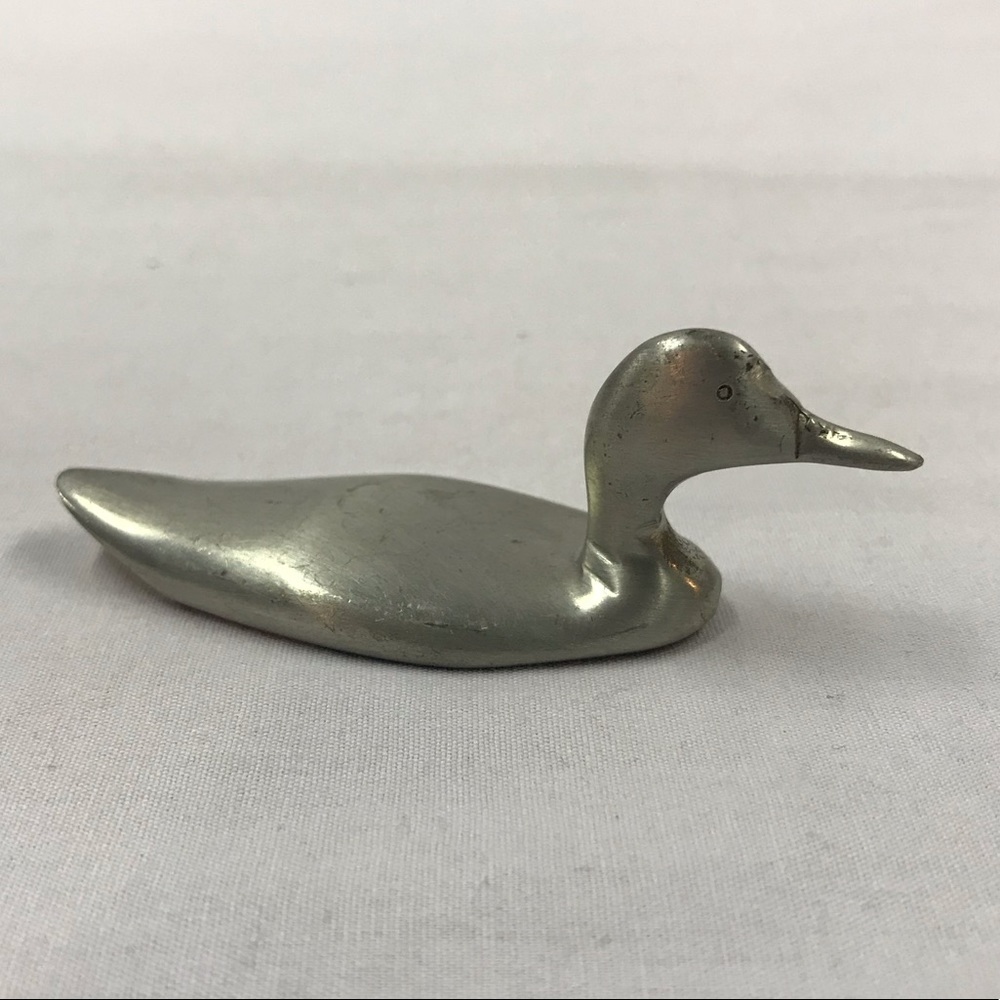Pewter Duck Sculpture by Ken Lundy